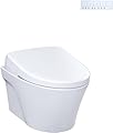 TOTO WASHLET - AP Wall-Hung Elongated Toilet with S7A Contemporary Bidet Seat and DuoFit In-Wall 0.9 and 1.28 GPF Auto Dual-Flush Tank System, Matte Silver - CWT4264736CMFGA#MS
