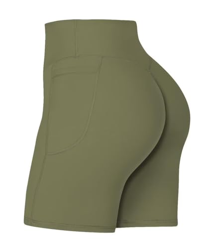 Image of Sunzel No Front Seam Biker Shorts for Women with Pockets, Yoga Workout Gym Bike Shorts with Tummy Control | 3, 5 Or 8-Inch Inseam, High Waisted, No Front Seam, Side Pockets, Buttery Soft, Compression Fit, Squat Proof, Tummy Control