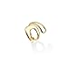 Gelbesty Gold Statement Rings for Women Non Tarnish, 14K Gold Chunky Open Stackable Rings Fashion Adjustable Waterproof Pinky Knuckle Signet Stainless Steel Jewelry Size 9