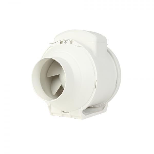 Extractor de aire en línea Bilake silencioso para conducto circular/tubular de 100mm 38/42W