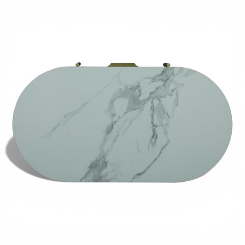 Image of Monaco Coffee Table | Premium Sintered Stone Center Table for Living Room | Premium Acrylic White Finish | 110 x 60 x 45 cm