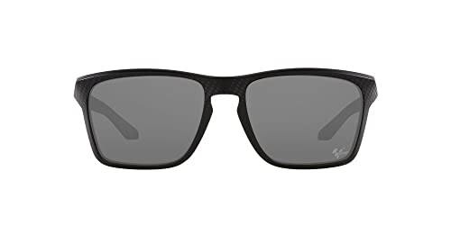 Oakley Men's OO9448 Sylas Rectangular Sunglasses, Matte Black/Prizm Black, 57 mm