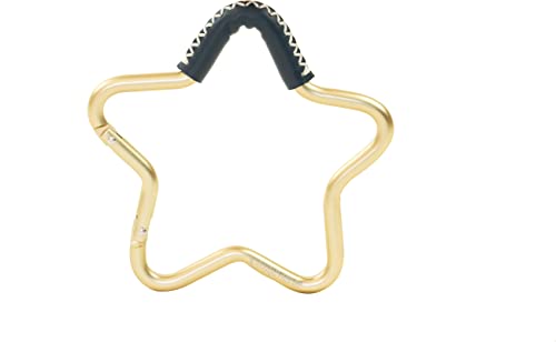 Image of Buggy Gear Star Hook by BUGGYGEAR Gold/Navy Leather - The Perfect Way to Carry Your Baby Diaper Bag - Use The Hook on Your Stroller Handle Bars and Let The Hooks Do The Work