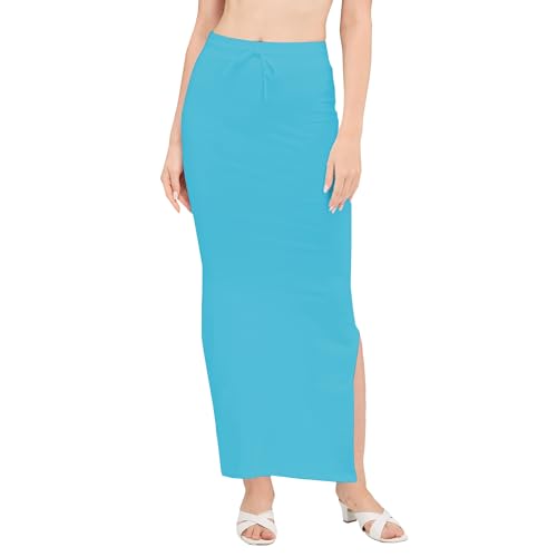 Image of DESI GIRL Cotton Lycra Stretchable Saree Shapewear Petticoat with Drawstring for Women | Fishcut Saree Petticoat with Side Slit for Easy Movement | Saree Shaper | Long inskirt