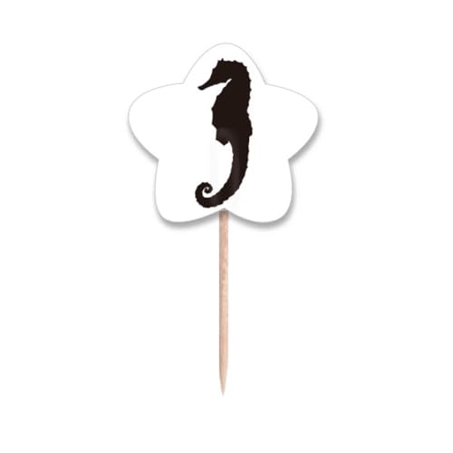 Picks Hippocampus Marine Life Noir cure-dents drapeaux pour décoration cupcake