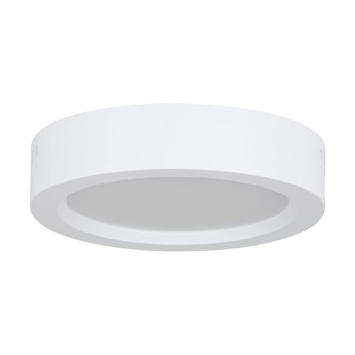 Eglo LED plafonnier Idun-E, luminaire rond couloir, lampe de plafond pour chambre, plastique blanc, blanc chaud, Ø 16 cm