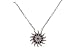 Sun Shape Special Design Turkish Evil Eye Handmade 925 Sterling Silver Round Cut Sapphire White Topaz Rhodium Necklace