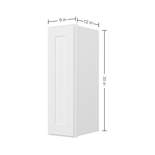 Image of Furinno Shaker Wall Kitchen Cabinet, 12 (D) x 9 (W) x 30 H, White