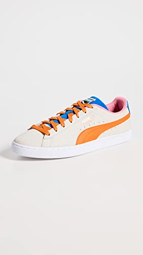 Image of PUMA Select Men's Suede Cord Sneakers, White /Team Royal /Rickie Orange, 13 Medium US