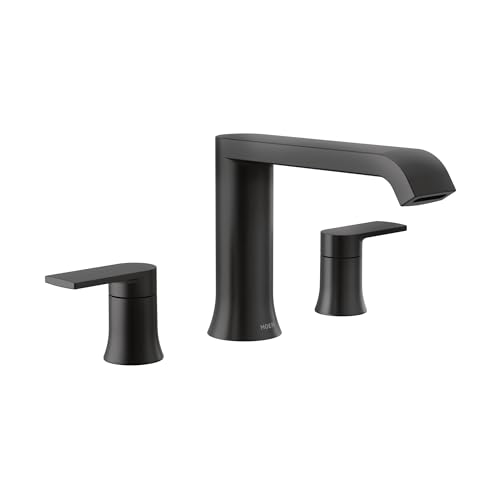Moen T908 Genta Two-Handle Deck Mounted Modern Roman Tub Faucet, Valve Required,...