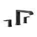 Moen T908 Genta Two-Handle Deck Mounted Modern Roman Tub Faucet, Valve Required, Matte Black