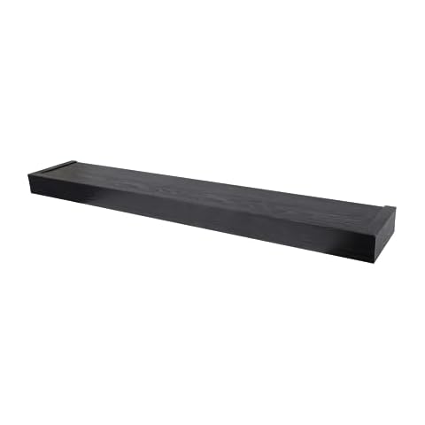 HIGH & MIGHTY 515664 Decorative 36" Floating Shelf Holds up to 25lbs, Easy Tool-Free Dry Wall Installation, Flat, eCommerce Packaging, Black Cover