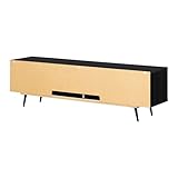 South Shore Mezzy TV Stand with Doors, Black Oak