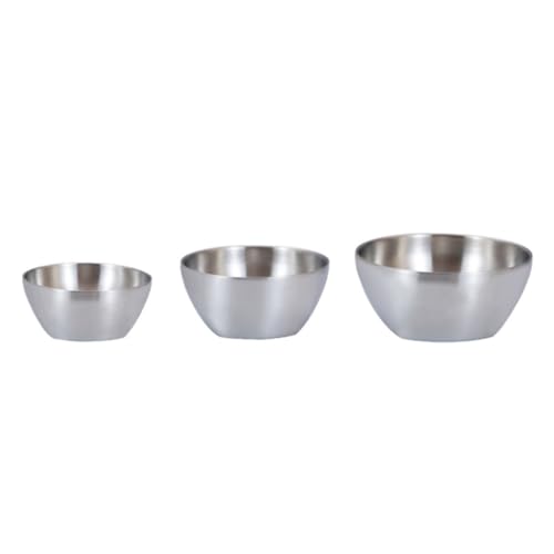 SOLUSTRE Large Double Insulated Bowl Stainless Steel Snack and Noodle Bowl for Hot Cold Foods Kitchen Utensils for Home and Restaurant Use Heavy Duty Design