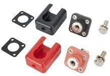 Lithium Battery Pack Connector Load Terminal Set, Nickle Plated Copper 120 Amps, Red & Black, With Protection Cap. High Current Battery Terminal Post,With High-Temperature Capacity.(1-Set)