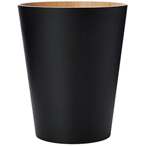 Umbra Woodrow prullenbak met capaciteit van 7,5 liter, Beukenhout, Zwart/naturel