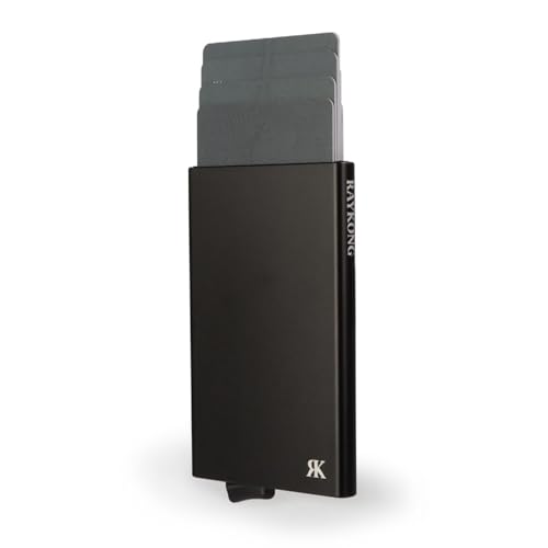 RAYKONG Tarjetero metalico Hombre y Mujer con Bloque...