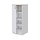 Dmora - Hochschrank 1 Tür Pianengo, Küchenschrank, Vertikales Vorratsmodul, Kompakter Vertikalschrank, 60x60 h148 cm, Weiß und Eiche