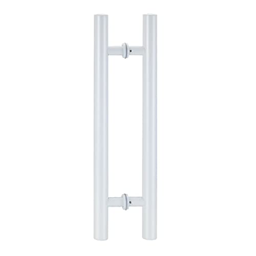 Poignées de porte coulissantes barre ronde double face blanche - 2