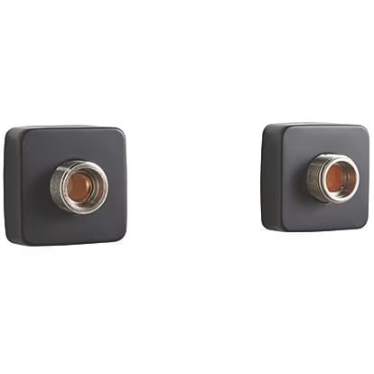 Matt Black Square Shower Mounting Kit, Bar Valve Fast Fix Brackets with 3/4” BSP Connections, 15mm Wall Mounted - Image 3