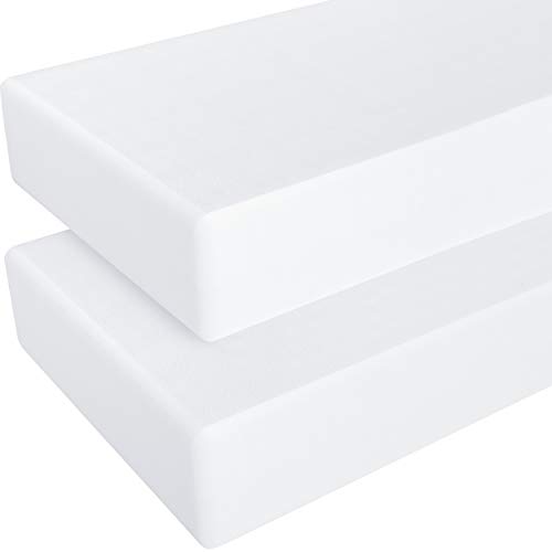 Image of NTBAY 2 Pack 100% Brushed Microfiber Fitted Crib Sheet, Super Soft and Cozy 28x52 Crib Sheet for Standard Crib and Toddler Mattresses, Boys, Girls, Unisex, White, 28x52 Inches