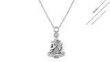 Colgante de plata de ley (92,5% de pureza) espiritual de Dios Gautam Buddha con cadena para hombres y mujeres religiosas incluyendo cadena de plata de Indian Collectible, Plata esterlina