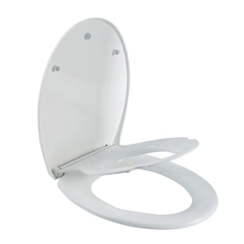 EcoSpa Oval Family Toilet Seat 2 in 1 Adult & Removeable Child Seat, Soft Close with Quick Release Top & Bottom Fixing Hinges