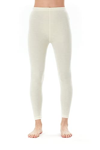 Woolco. Pure Wool Natural 185 Lightweight Merino Base Layer For Women, Ultra Soft Thermal Bottom Long Johns (Medium) #TOP1