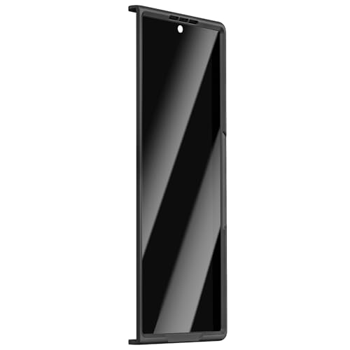 Caka for Galaxy Z Fold 6 Front Frame Built-in Tempered Glass Screen Protector Compatible with Samsung Galaxy Z Fold 6 Case PrivacyBlack