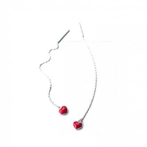 Boucles d'oreilles rouge en argent 925 anti-allergie pour femmes