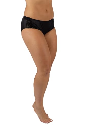 Shadowline Women's Nylon Hipster Panty with Lace Insert 3 Pack-Black-6 - image 1