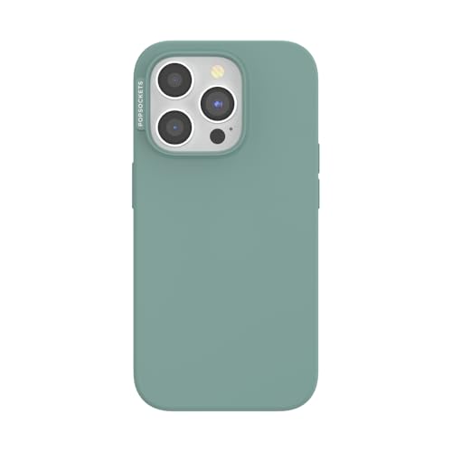 Image of PopSockets iPhone 15 Pro Phone Case with MagSafe, Wireless Charging Compatible, Blue - Terquoise