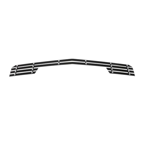 Image of APS Compatible with Chevy Silverado 1500 2014-2015 Lower Bumper Aluminum Black Wide 20mm Horizontal Channel with Rivet Studs Billet Front Grill Grille Insert C65990W