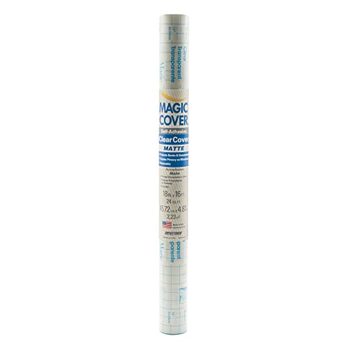 Image of Magic Cover Clear Self-Adhesive Vinyl Shelf and Drawer Liner, 18 inch x 16', Clear