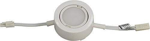 Image of 3 LED Puck Light Kit - White Cover with Cool White Light (6,000k) - Under Cabinet and Furniture - 120v /110v - Dimmable - Line-Voltage (No Transformer Needed) (Cool White Light /White Cover 3 Pack)