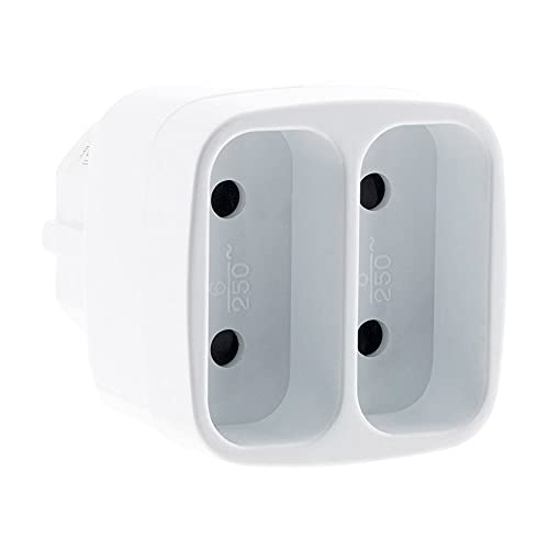 Multiprise biplite 2x2P 6A façade - Blanc - Zenitech