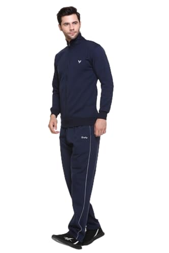 Image of GODFREY Zipper Track Suit For Man Winter Wear High Neck Cotton Tracksuit- Co ords For Men Regular Fit