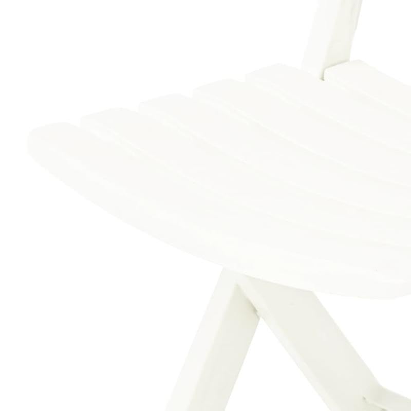 Sillas de jardín plegables 2 unidades, plástico blanco, ligeras y resistentes a la intemperie, perfectas para balcón, terraza o jardín, ahorro de espacio y fácil de limpiar