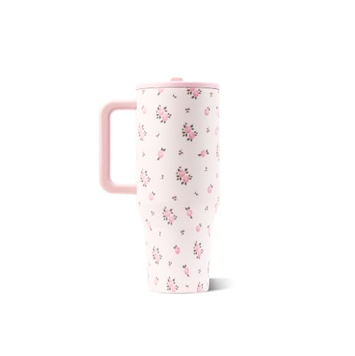 Image of HydroJug Traveler 32oz, Insulated Tumbler with Handle & Straw, Wildrose