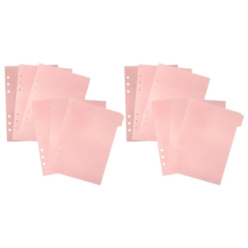 DIYEAH 12 Stück Kunststoff-Ordnerteiler 6 Ringreiter Seitentrennblätter Einsteckbare Aktenteiler Mit Registerreitern Für Planer Tagebuch Notizbuch Rosa