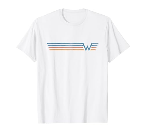 Image of Weezer - Color Stripe T-Shirt, Men, White, Medium