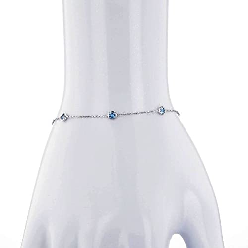 Cadena de cables de piedras preciosas JoyeríaGIFT pulsera ajustable mujer 6.5 a 8 2