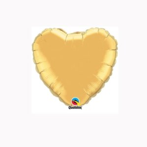 Qualatex 36336 4" Heart Metallic Gold Plain Foil Balloon 01ct
