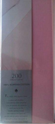 HASSTEX Flat Sheet With 200 Thread Count 100% Egyptian Cotton Available in 14 Colors(Pink-King) — image 1