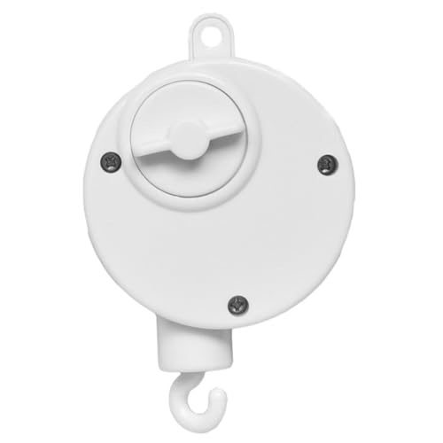 PERSELOSO 1Pc Music Box with Wind Up Rattle Crib Holder Arm Bracket Educational Musical Bell for Soothing Sounds for Sleep White Color