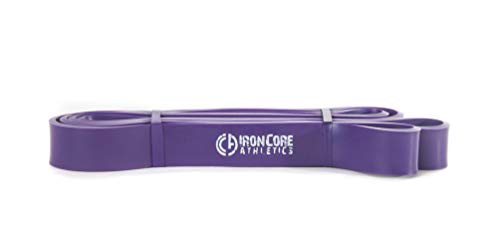 Iron Core Athletics Pull Up Assistance Bands - Commercial Gym Quality 41\" Loop Exercise Pull-Up Bands - #4 Purple 1 1/8\" Wide (40-80lb) - Single Band - Thumbnail 2