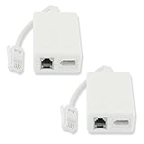 Design séparé : notre filtre ADSL a un design compact et est très facile à utiliser et à manipuler. Il est conçu avec une prise de style BT, une prise téléphonique et une prise de connecteur pour le câble ADSL large bande britannique, adapté à tous vos besoins.