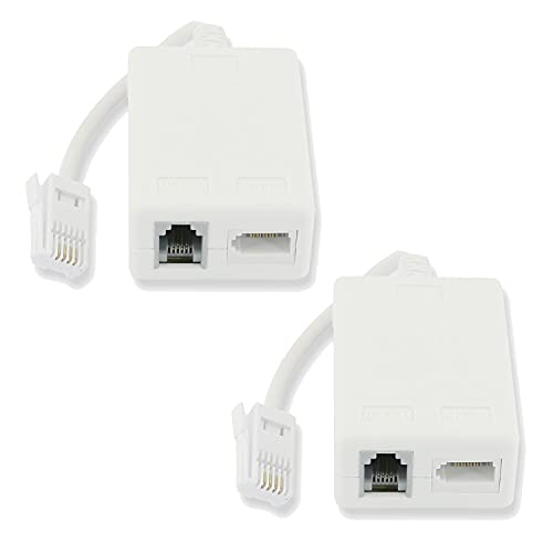 ADSL Broadband internet Filter Leaded Type White BT Sky Telephone adaptor BT Telephone ADSL Filter Adapter ADSL Microfilter | 1x BT Male - 1x BT Female Socket - 1x RJ11 Female