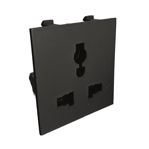 Image of 6A Universal Socket | Compatible with ROMA modular plates & Smarteefi Modular Smart Switch Boards | Kids Safety Shutter | US, AUS, UK, Europe and other major countries Plug support (1, Black)