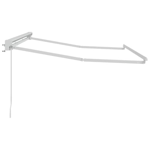 Marco de toldo ajustable blanco de 3x2m con brazo articulado para terraza 5